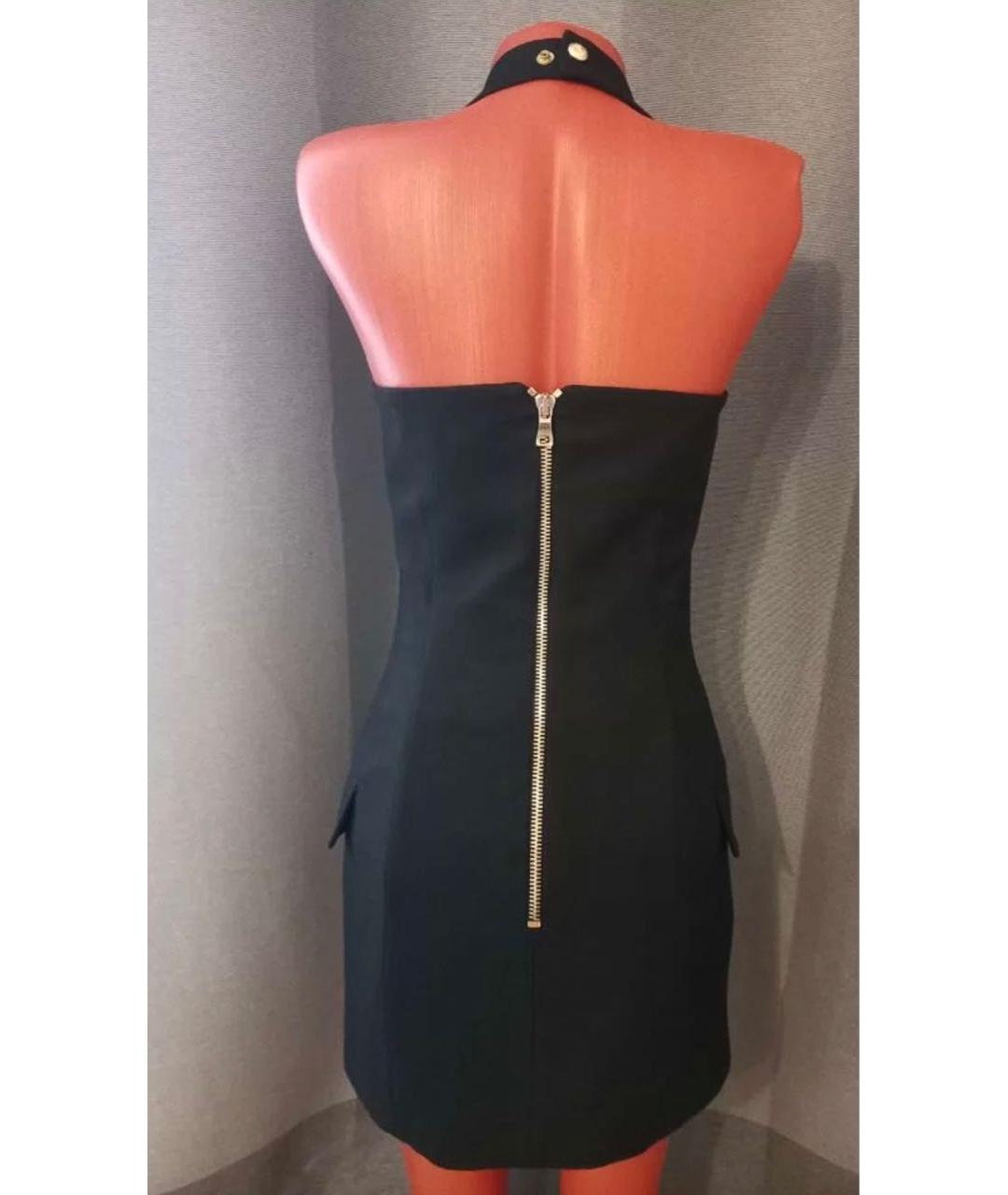 BALMAIN Черное вискозное коктейльное платье, фото 3