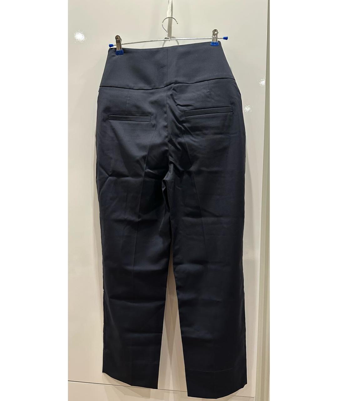 BRUNELLO CUCINELLI Темно-синие шерстяные прямые брюки, фото 2