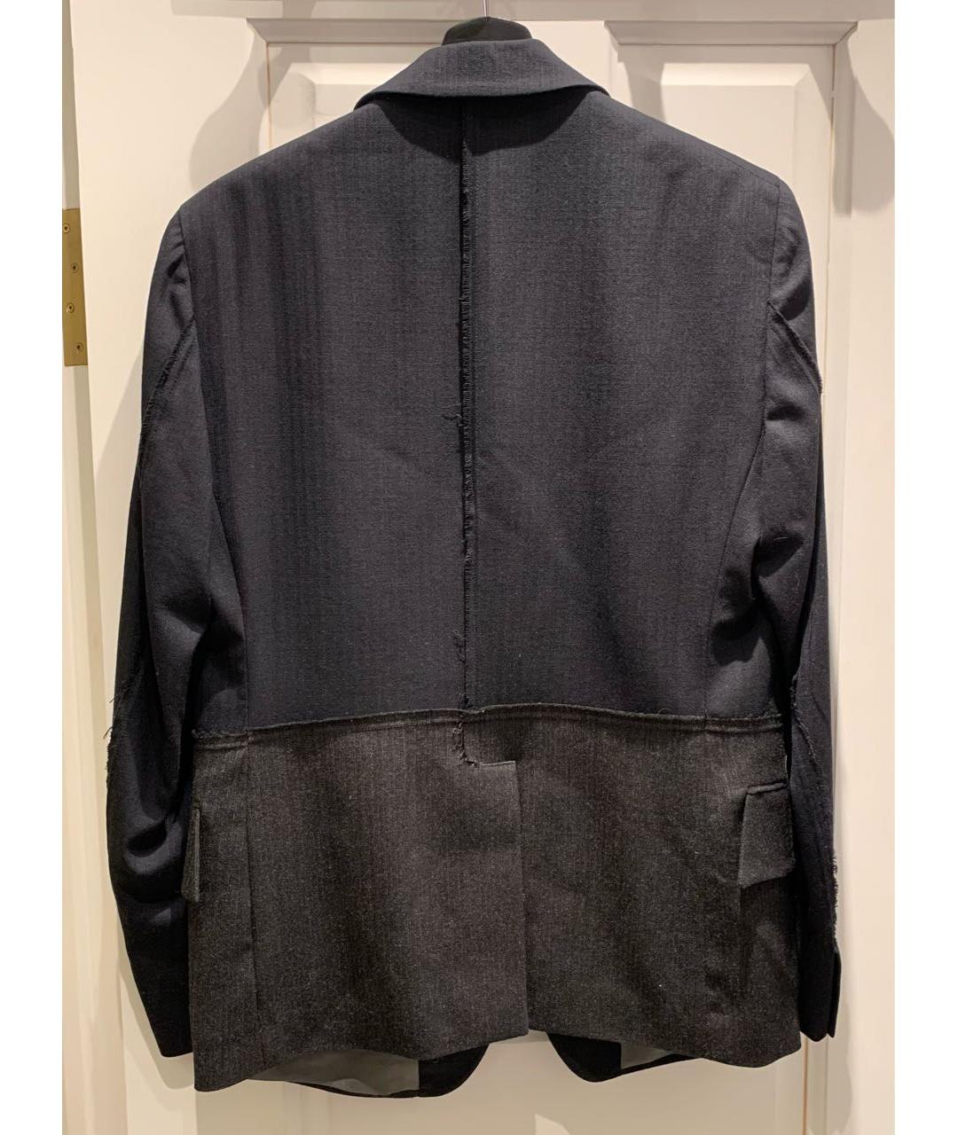 LARDINI Темно-синий шерстяной пиджак, фото 2