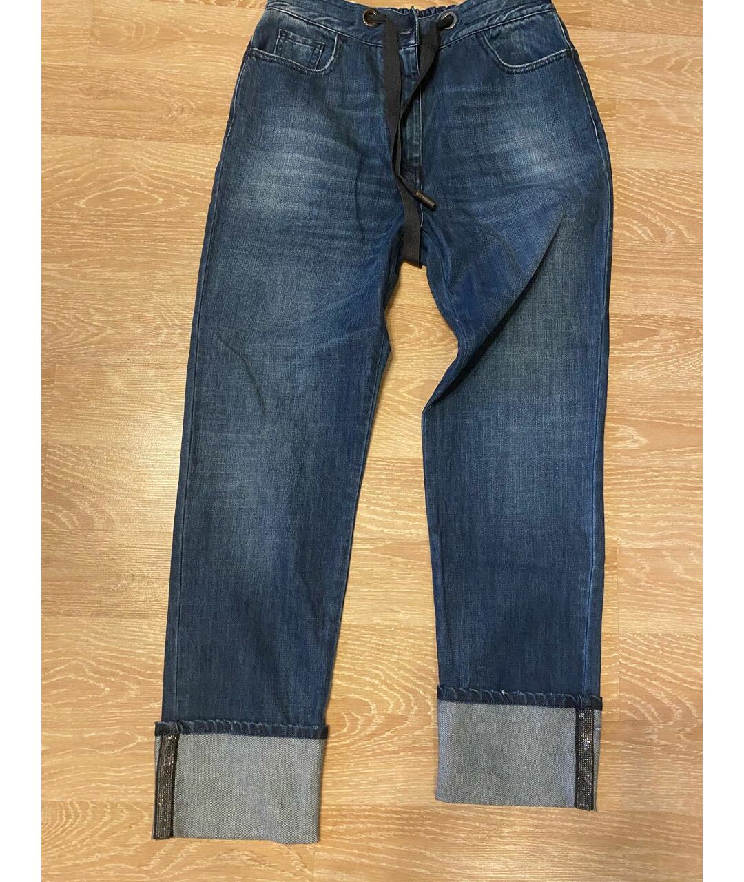 ELEVENTY Синие хлопко-лиоцелловые прямые джинсы, фото 5