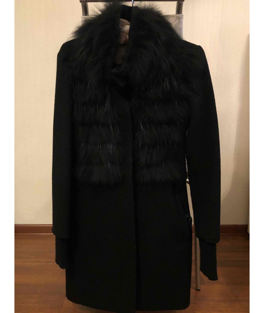 PINKO Черное шерстяное пальто, фото 2