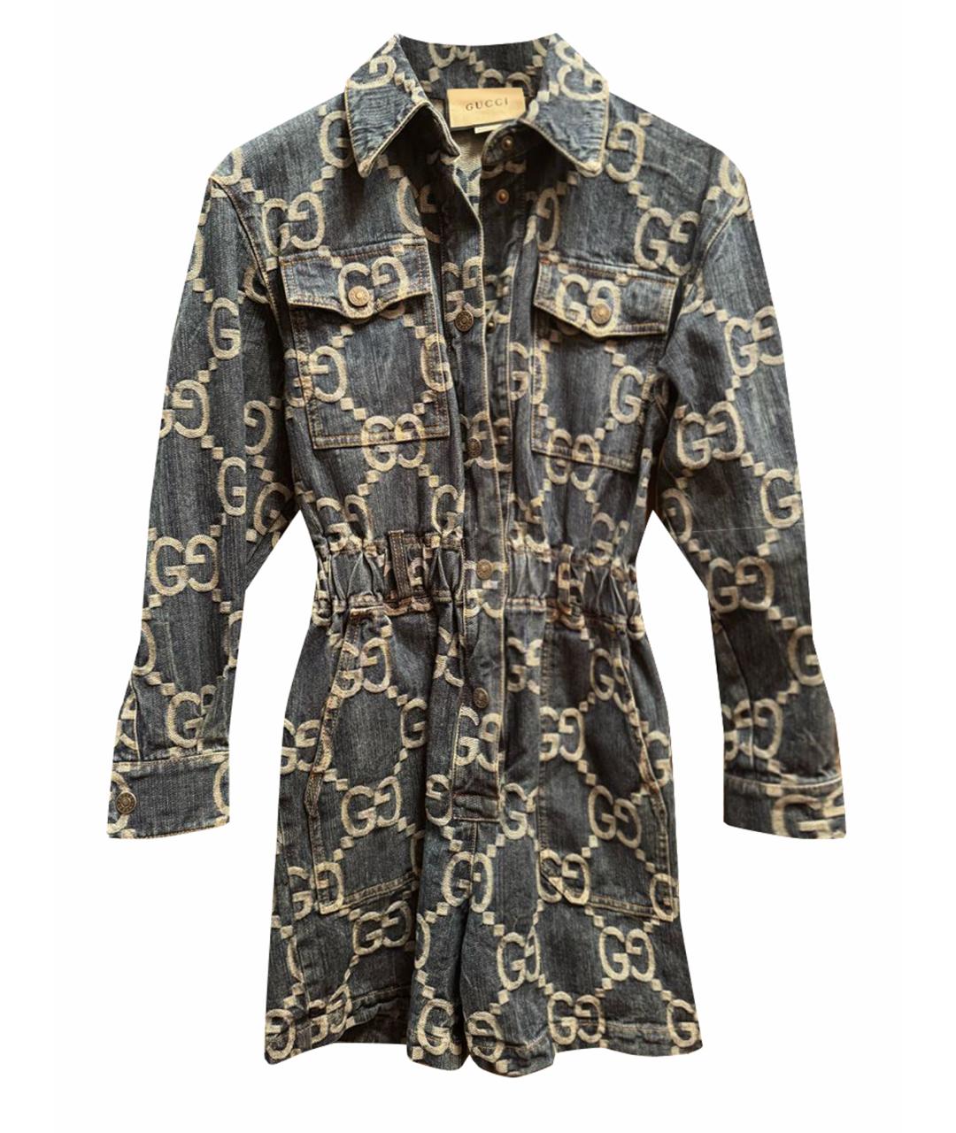 GUCCI Синий деним комбинезон, фото 1