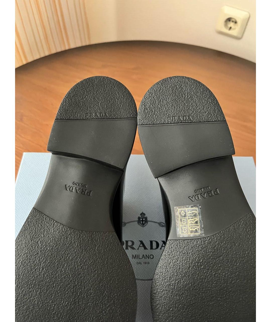 PRADA Черные кожаные лоферы, фото 5