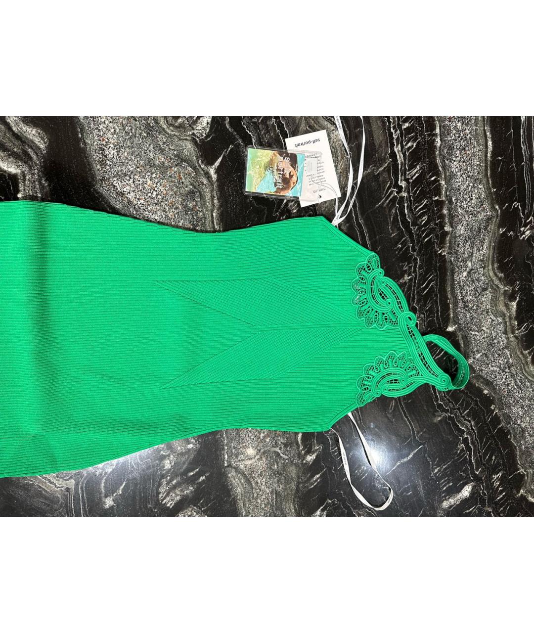 SELF-PORTRAIT Зеленые коктейльное платье, фото 3
