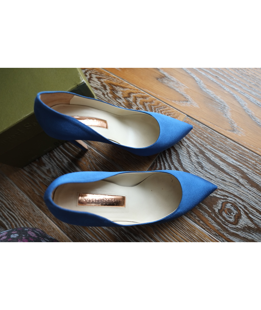 RUPERT SANDERSON Голубые текстильные туфли, фото 4