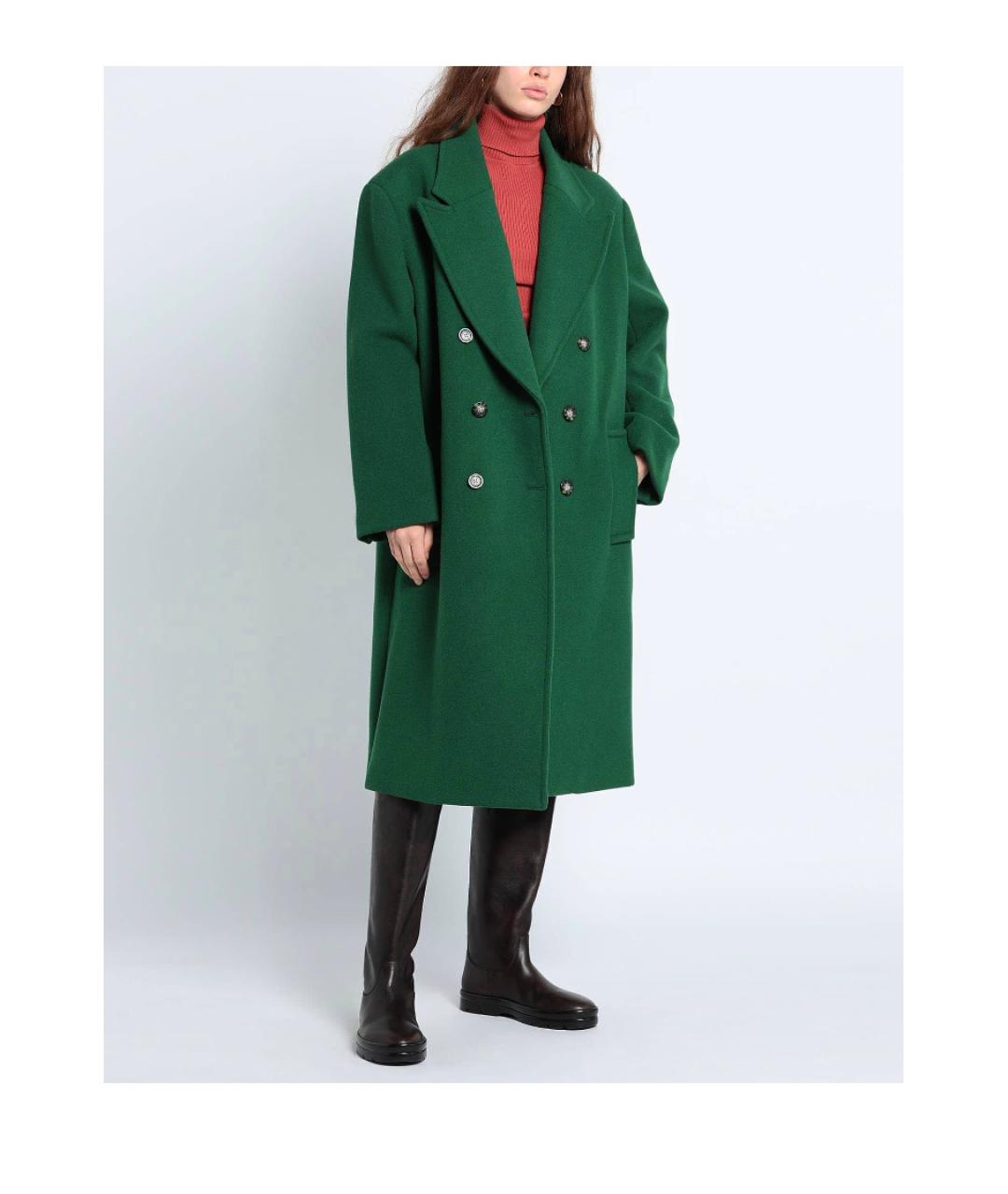 MICHAEL KORS Зеленые шерстяное пальто, фото 3
