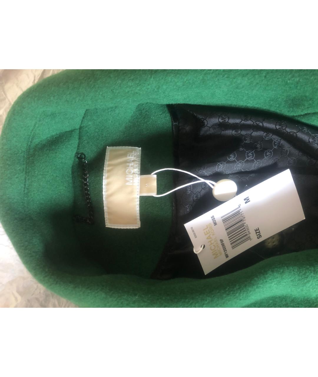 MICHAEL KORS Зеленые шерстяное пальто, фото 5