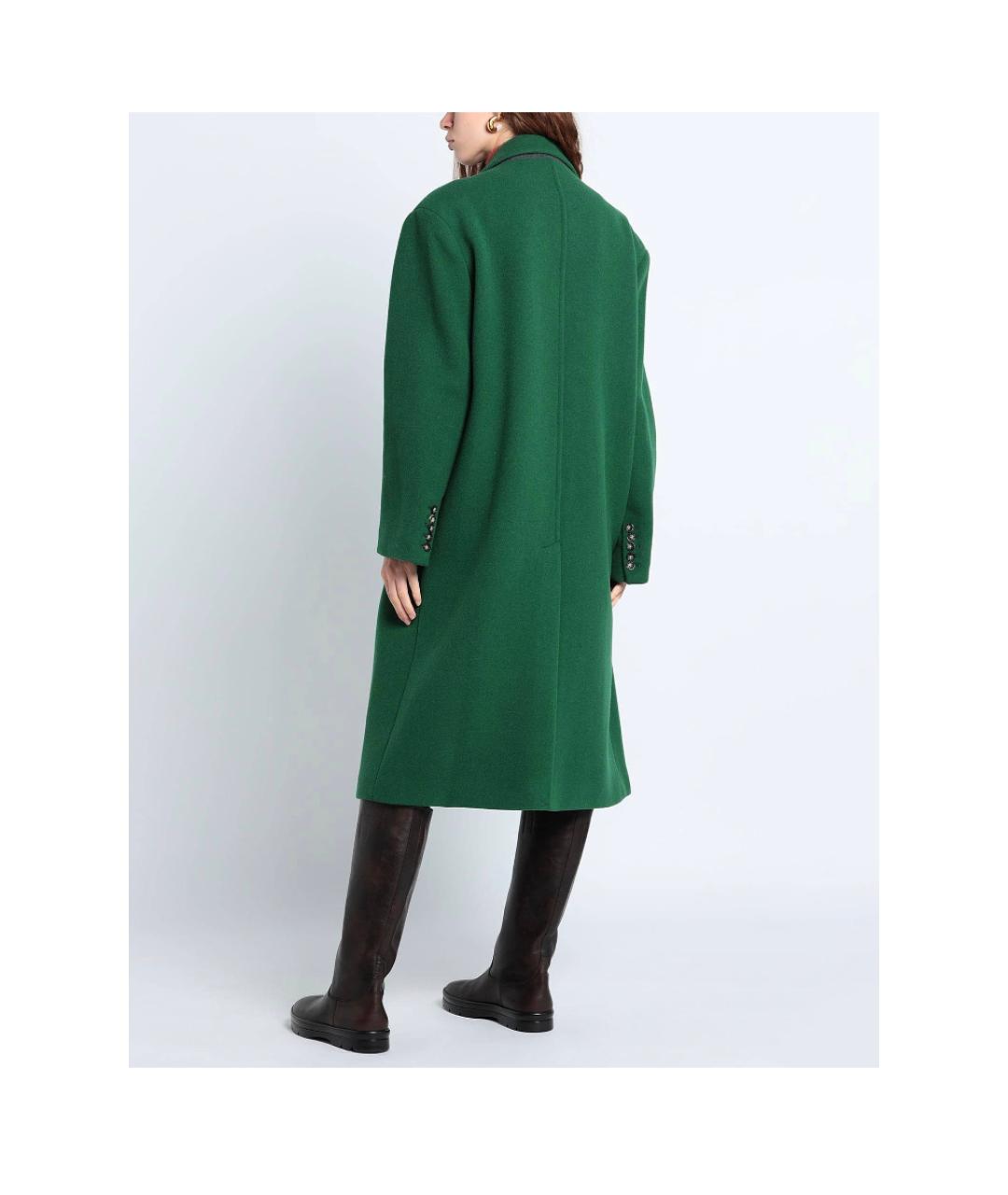 MICHAEL KORS Зеленые шерстяное пальто, фото 2