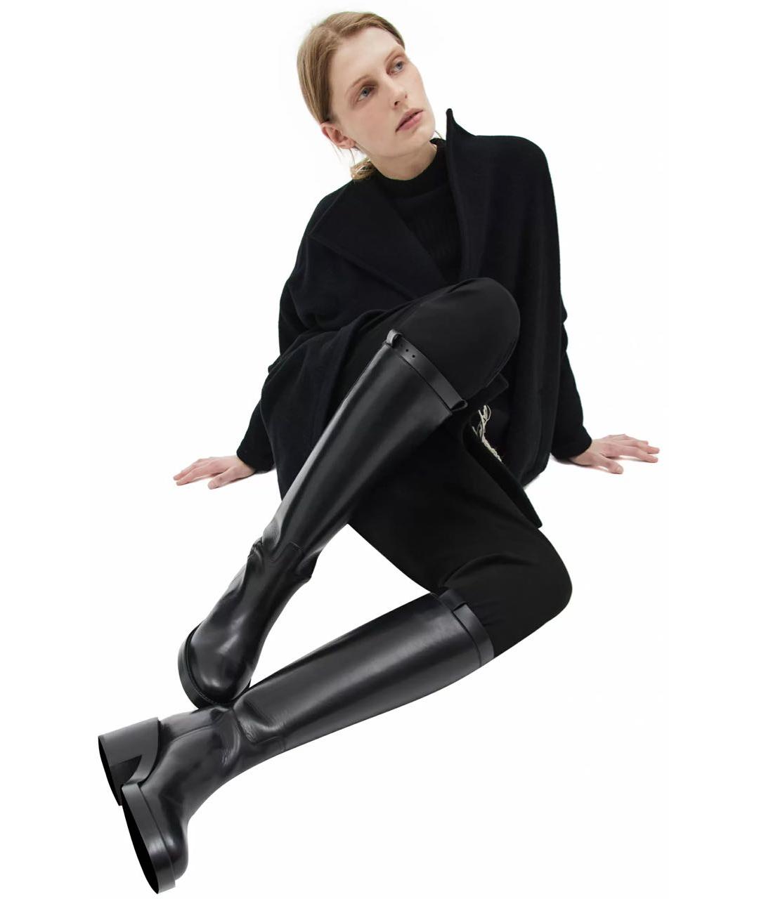 ANN DEMEULEMEESTER Черные кожаные сапоги, фото 5
