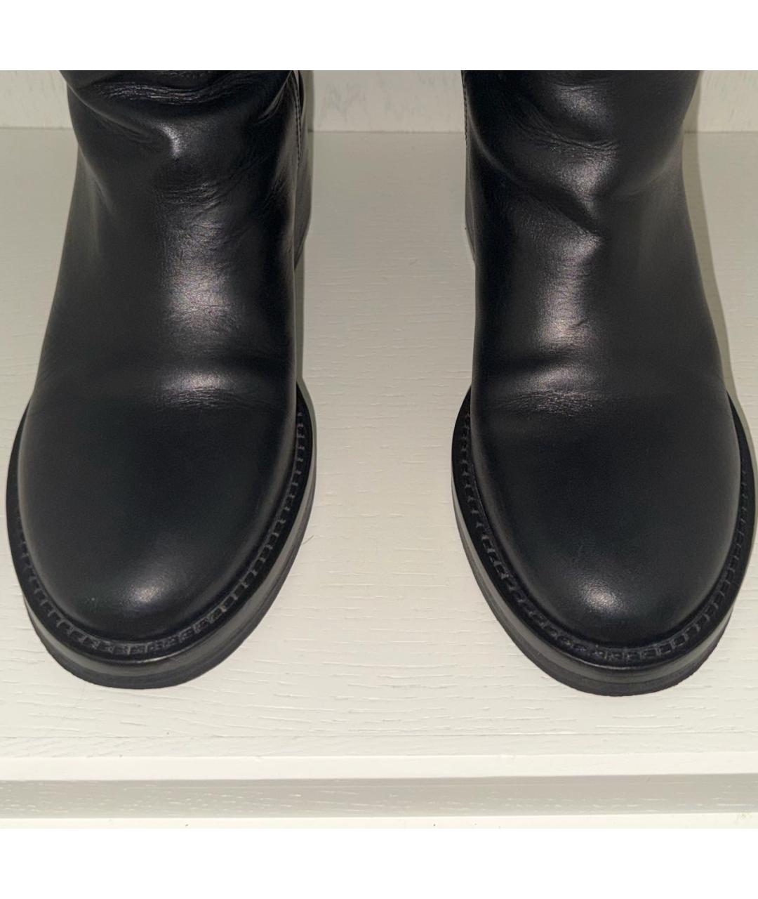 ANN DEMEULEMEESTER Черные кожаные сапоги, фото 3