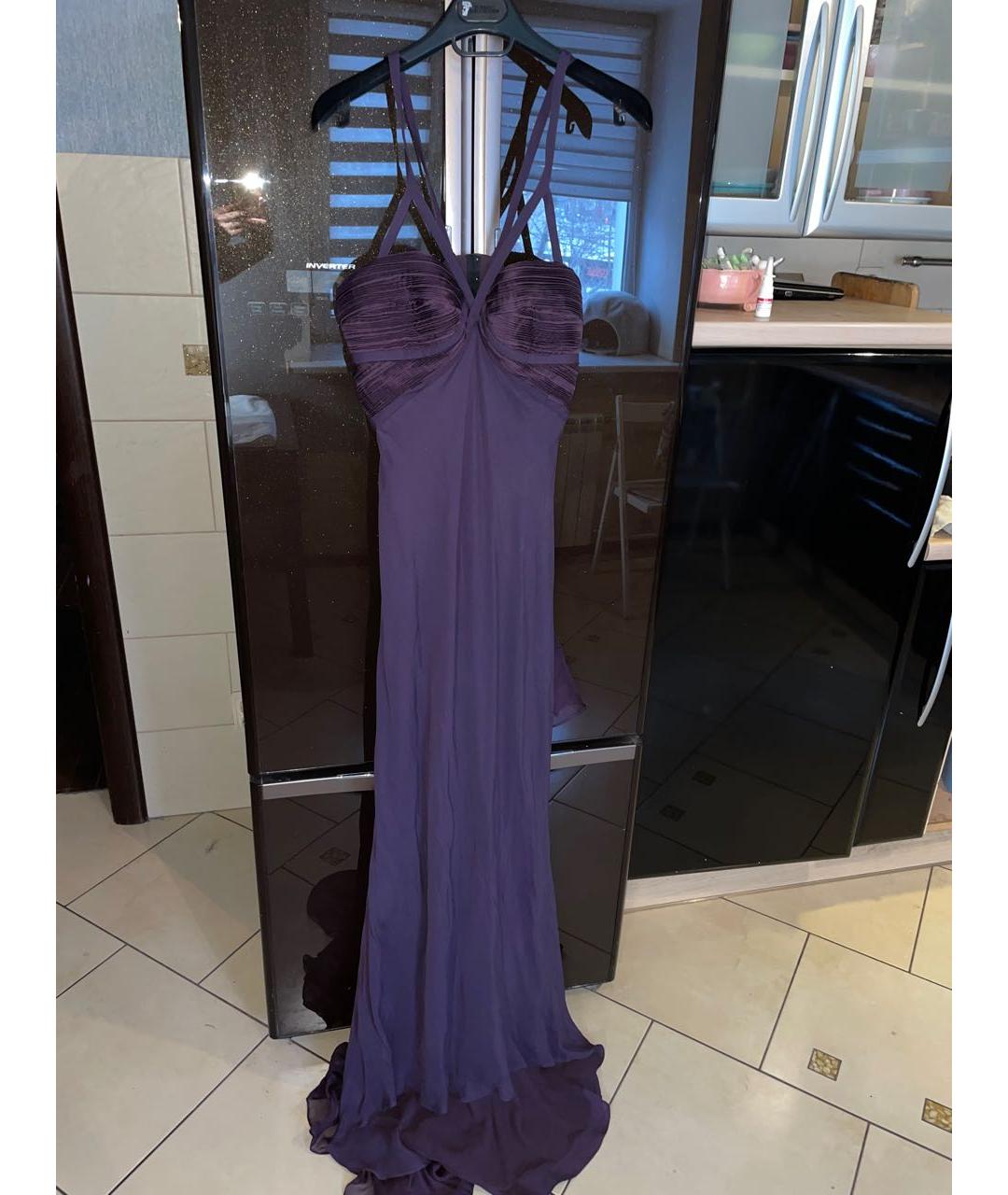 VERSACE COLLECTION Фиолетовое шелковое вечернее платье, фото 8