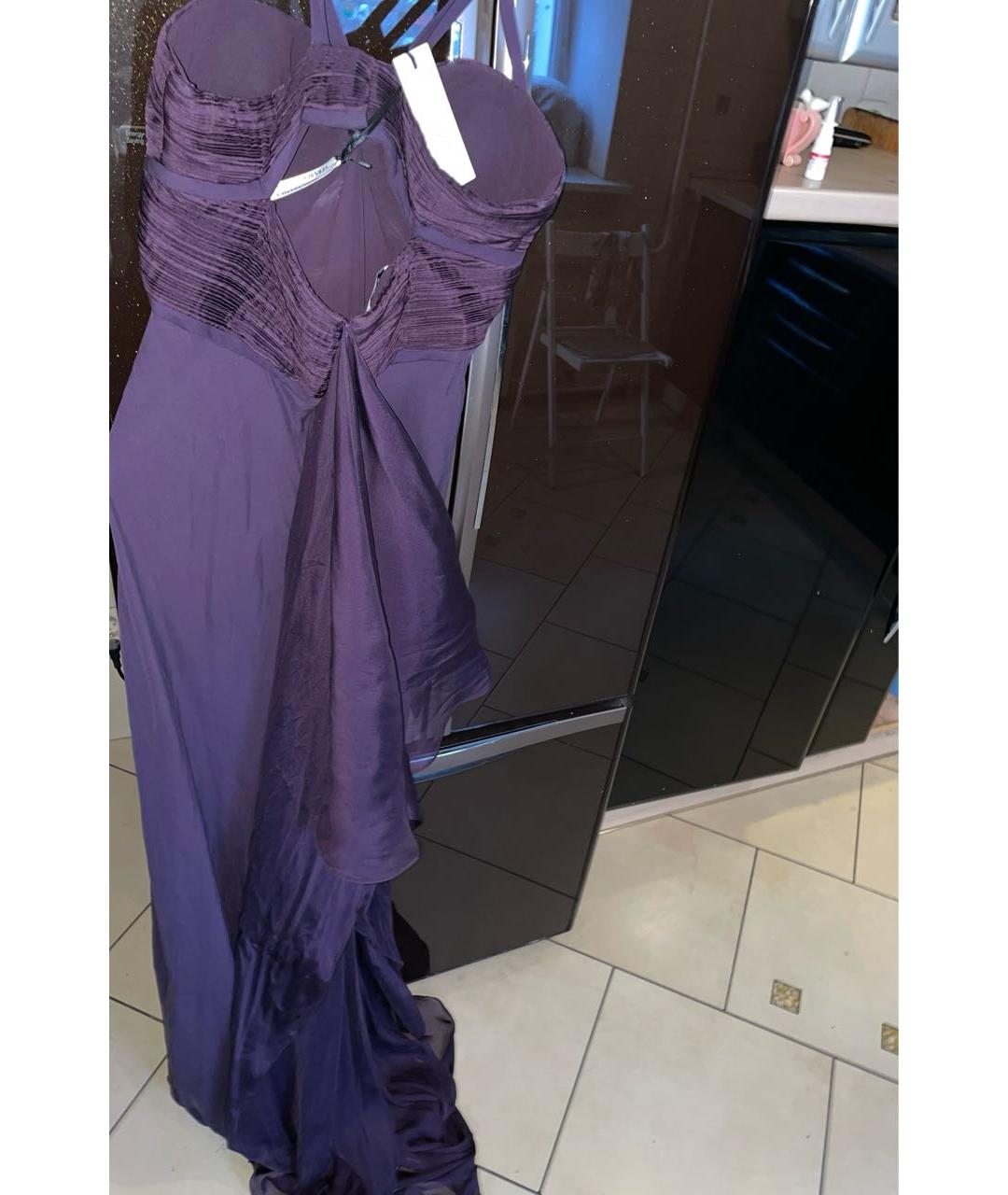 VERSACE COLLECTION Фиолетовое шелковое вечернее платье, фото 2