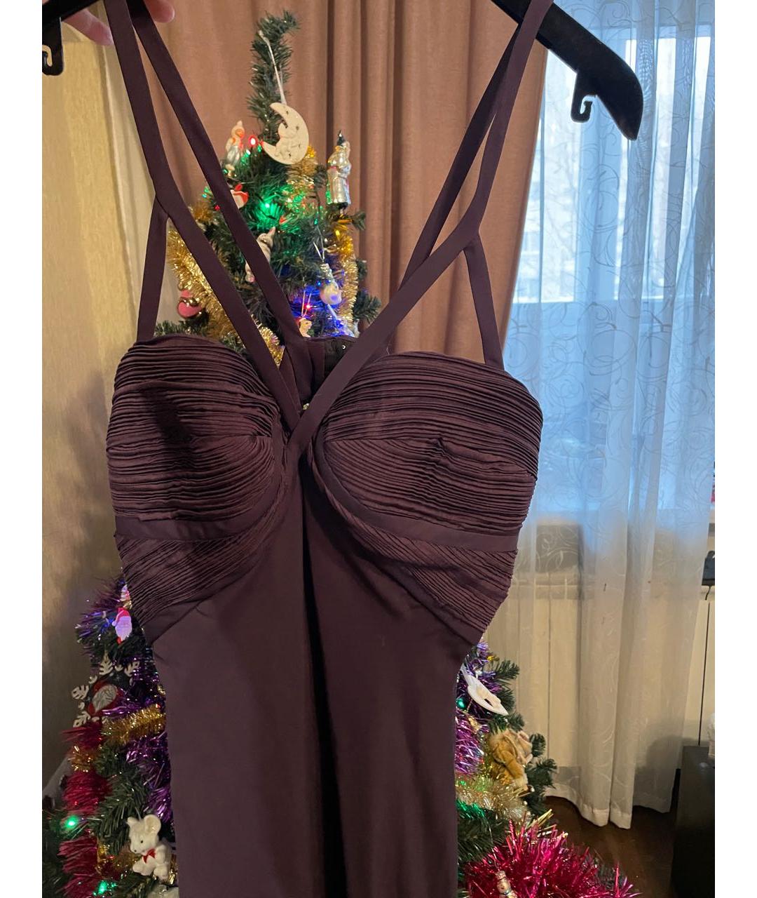 VERSACE COLLECTION Фиолетовое шелковое вечернее платье, фото 4