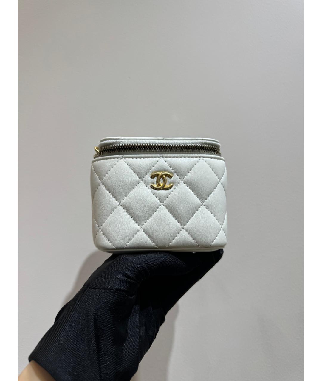 CHANEL Белая сумка через плечо из искусственной кожи, фото 5