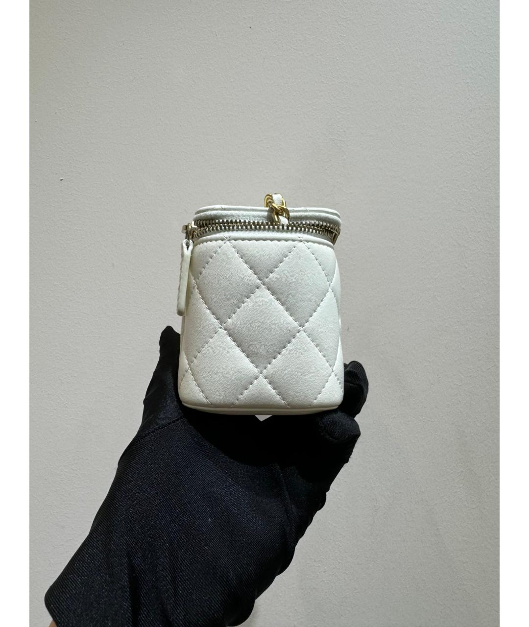 CHANEL Белая сумка через плечо из искусственной кожи, фото 4