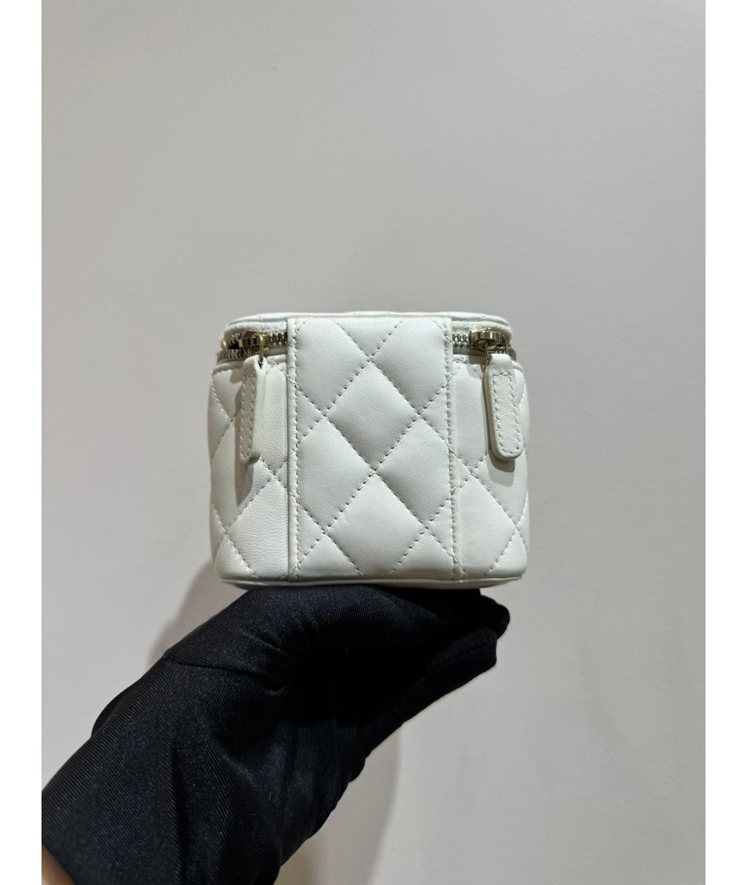 CHANEL Белая сумка через плечо из искусственной кожи, фото 3