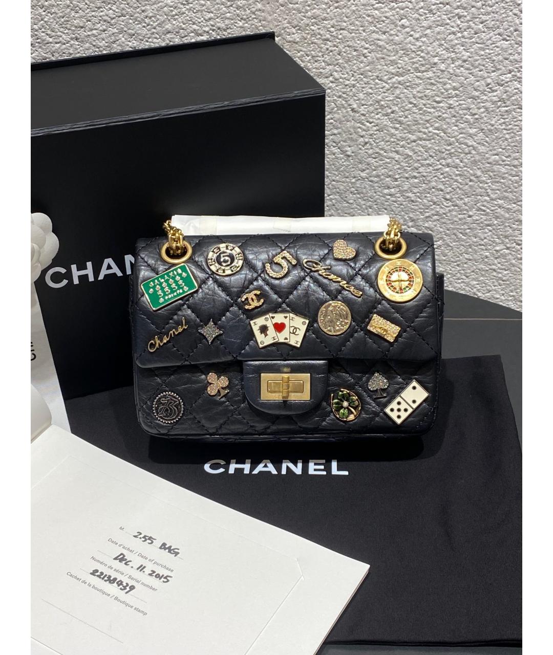 CHANEL Черная кожаная сумка через плечо, фото 8