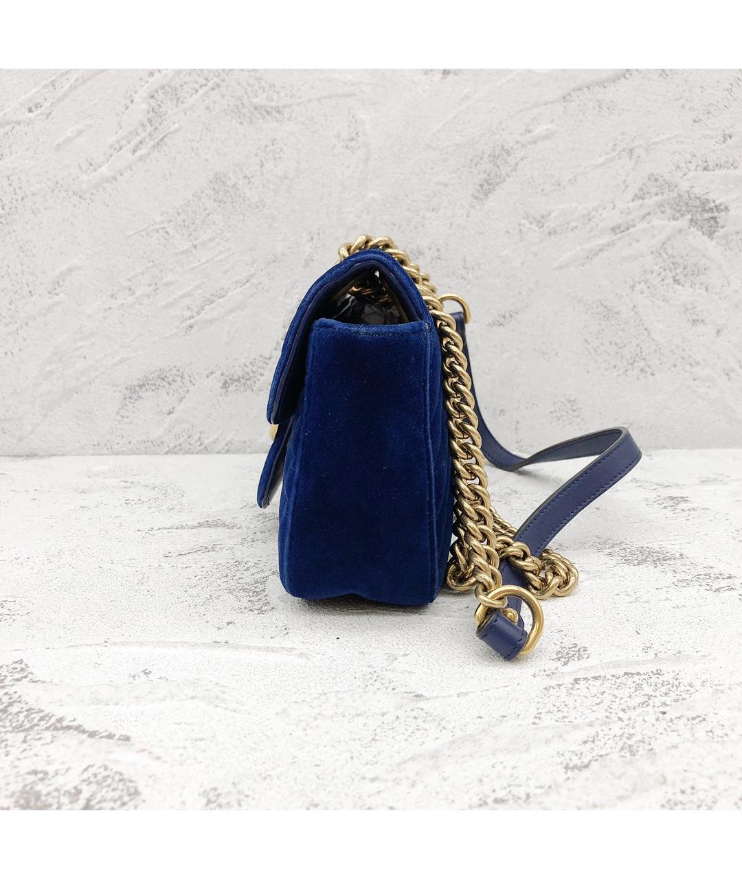 GUCCI Синяя сумка через плечо из искусственной кожи, фото 3