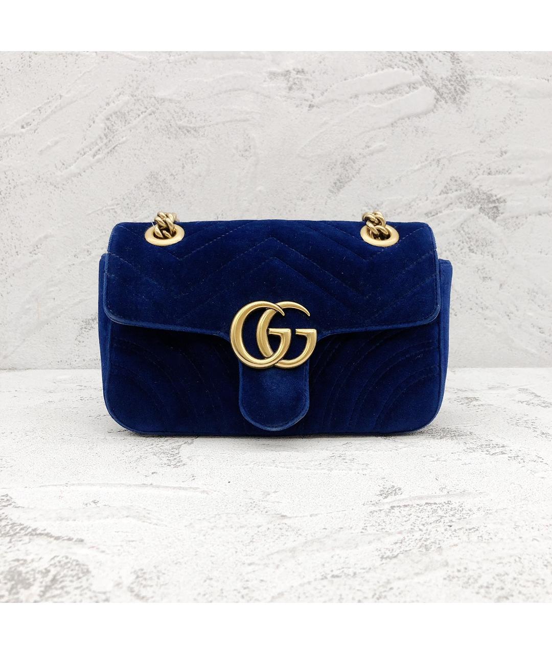 GUCCI Синяя сумка через плечо из искусственной кожи, фото 9