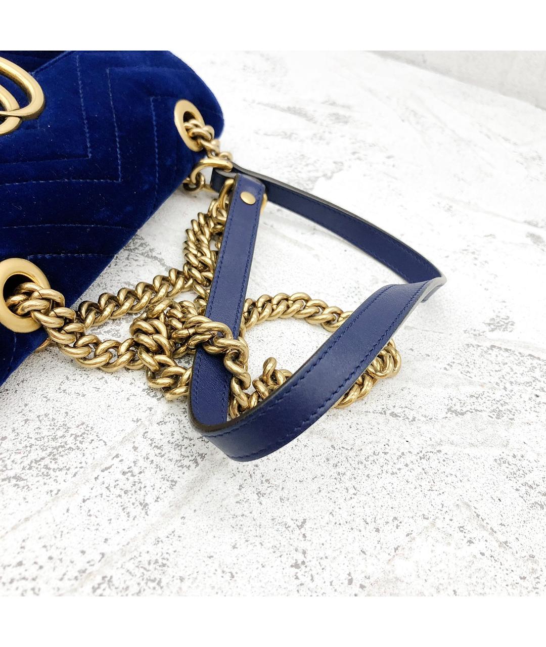 GUCCI Синяя сумка через плечо из искусственной кожи, фото 8