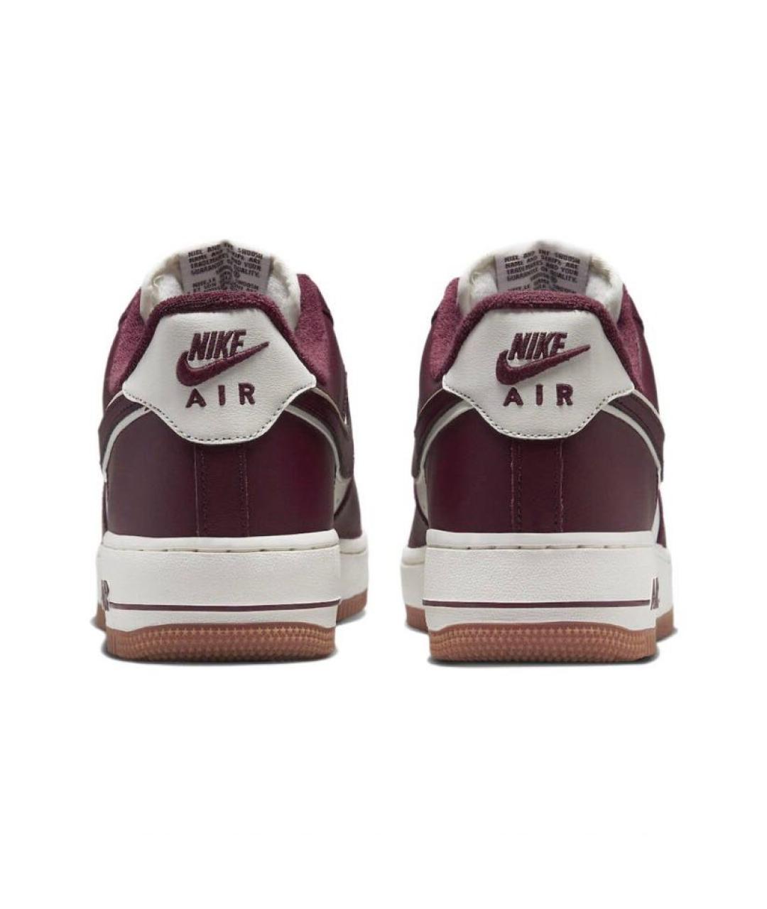 NIKE Бордовые кожаные низкие кроссовки / кеды, фото 4