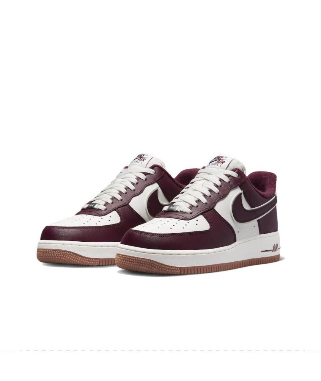 NIKE Бордовые кожаные низкие кроссовки / кеды, фото 2