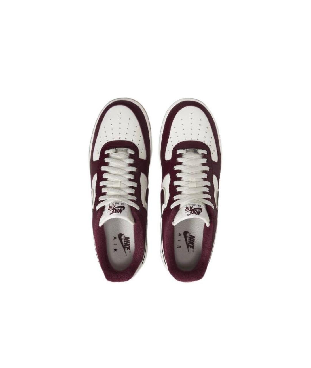 NIKE Бордовые кожаные низкие кроссовки / кеды, фото 3