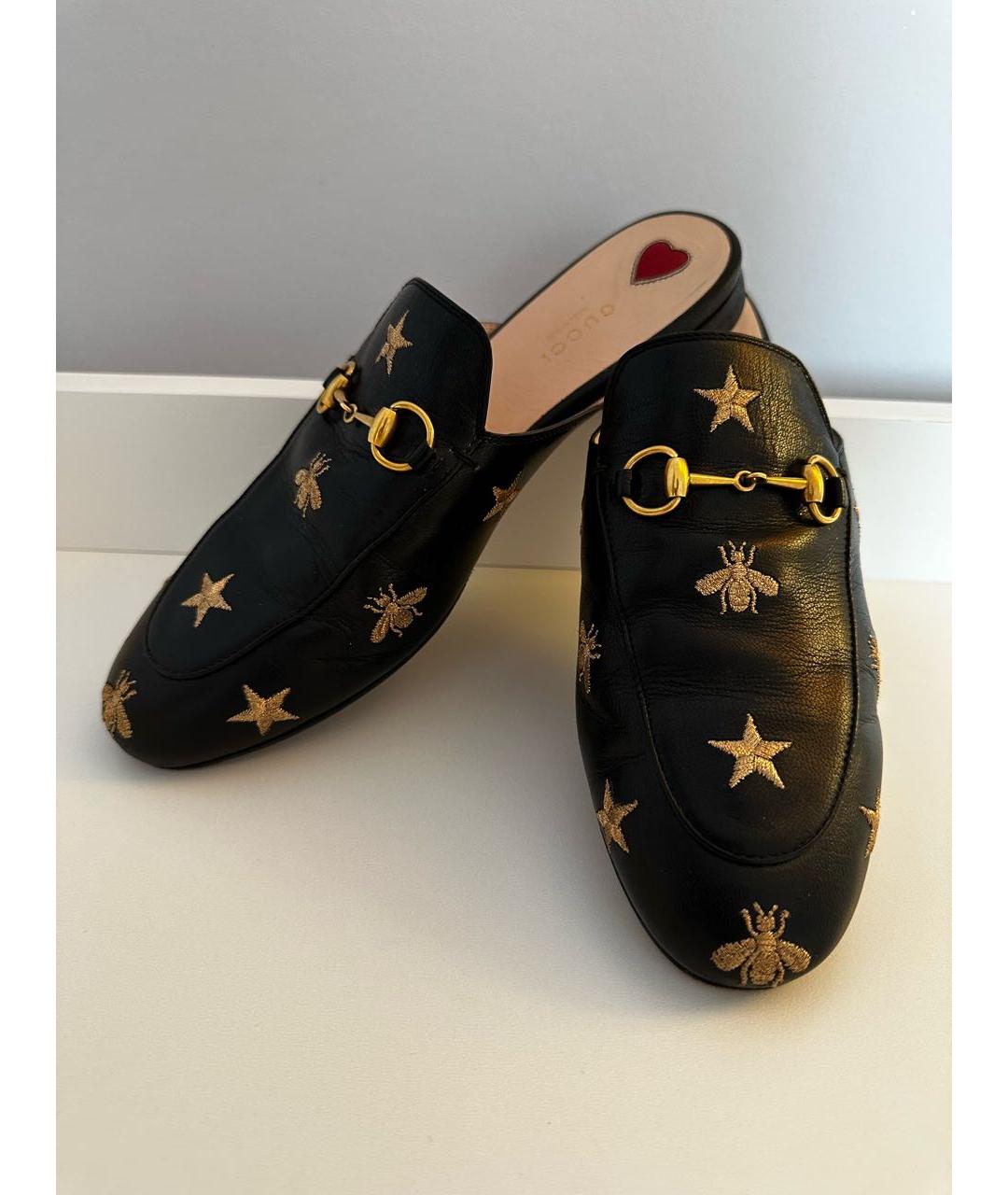 GUCCI Черные кожаные мюли, фото 6