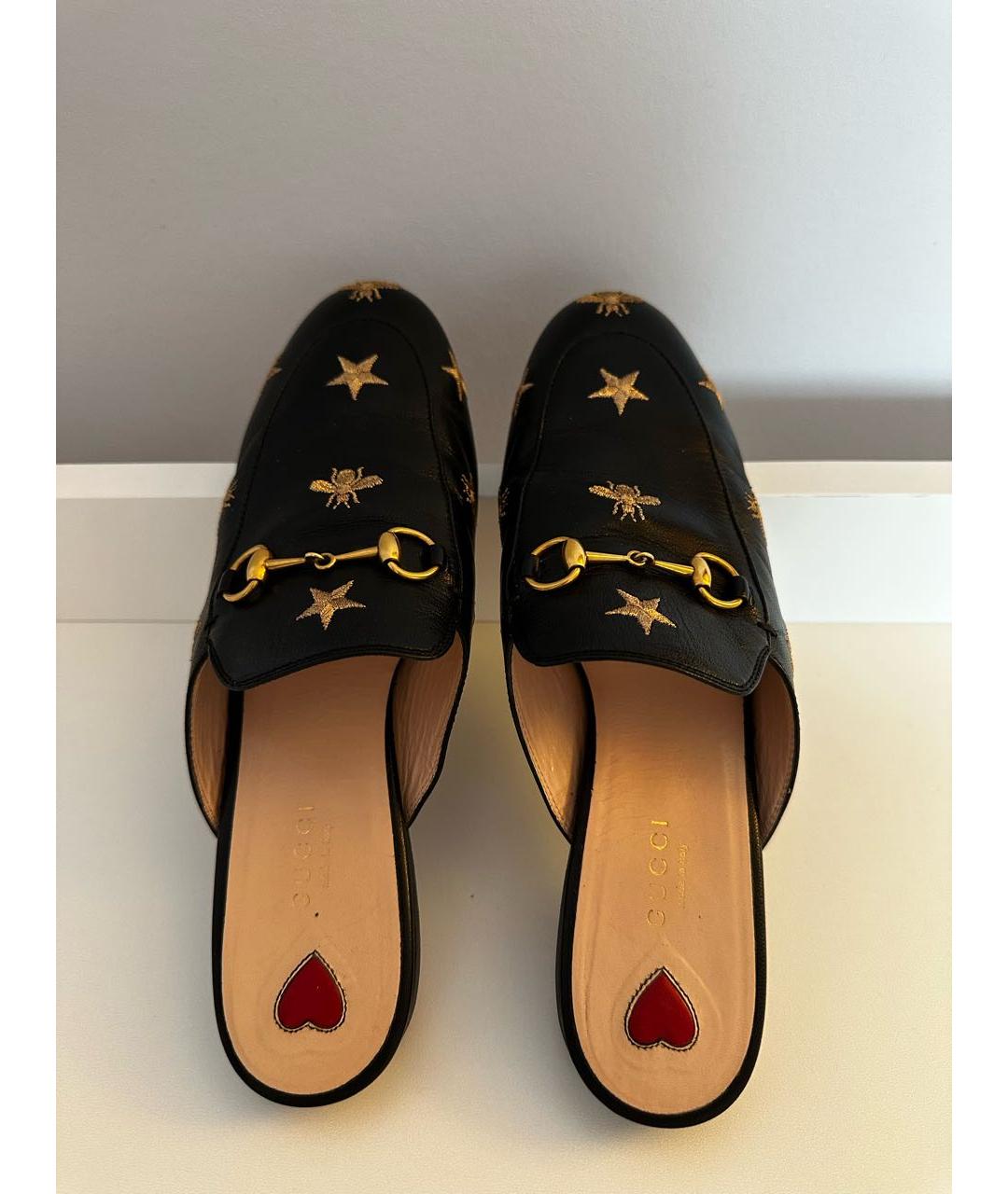 GUCCI Черные кожаные мюли, фото 7