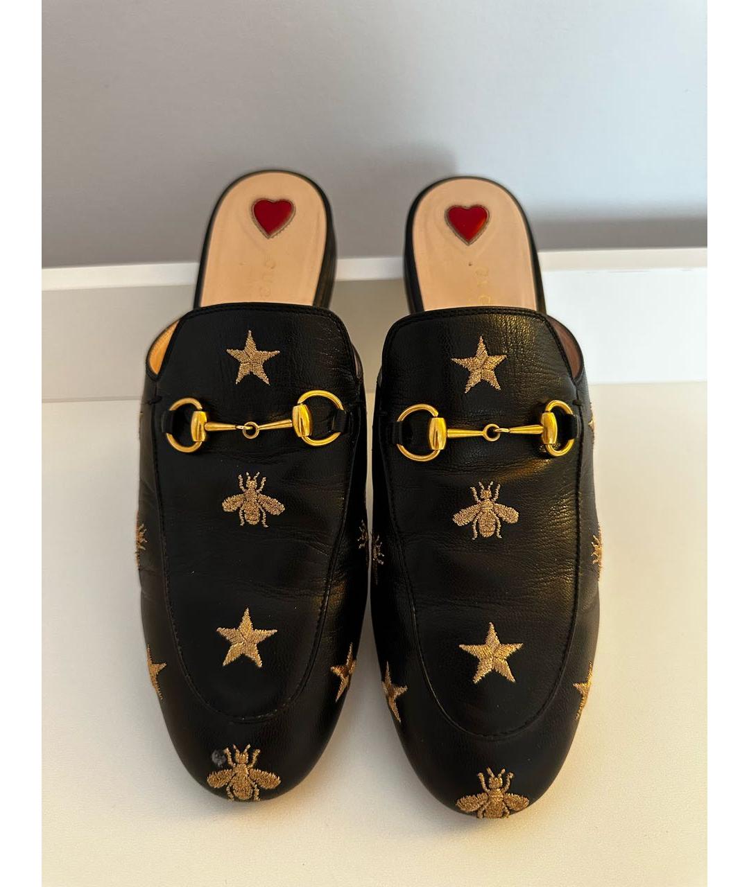 GUCCI Черные кожаные мюли, фото 2