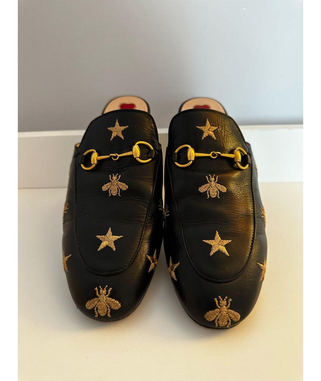 GUCCI Черные кожаные мюли, фото 3