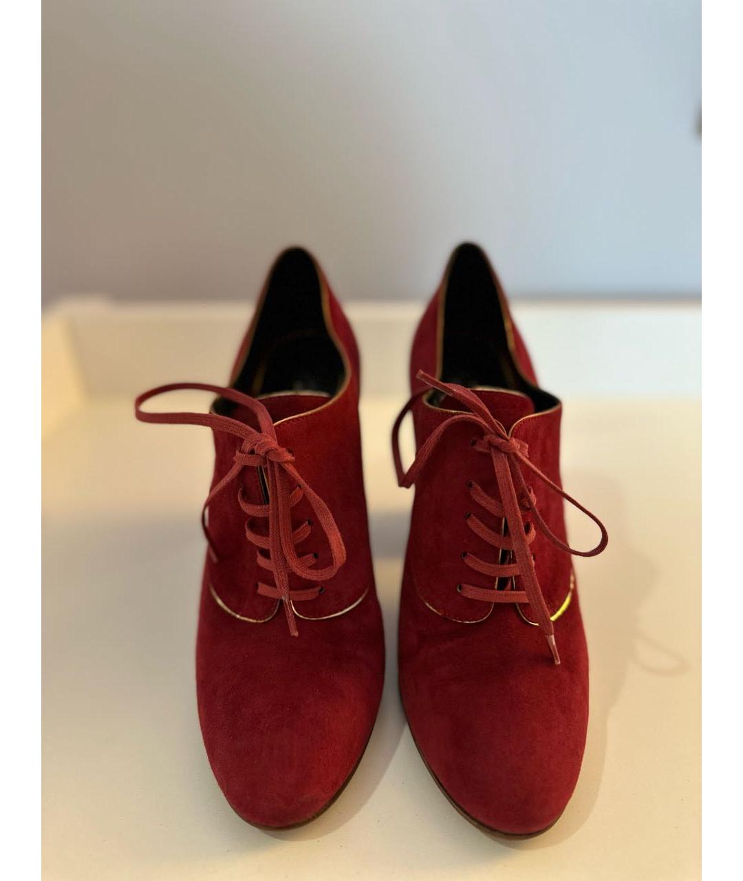 DOLCE&GABBANA Бордовые замшевые ботинки, фото 2