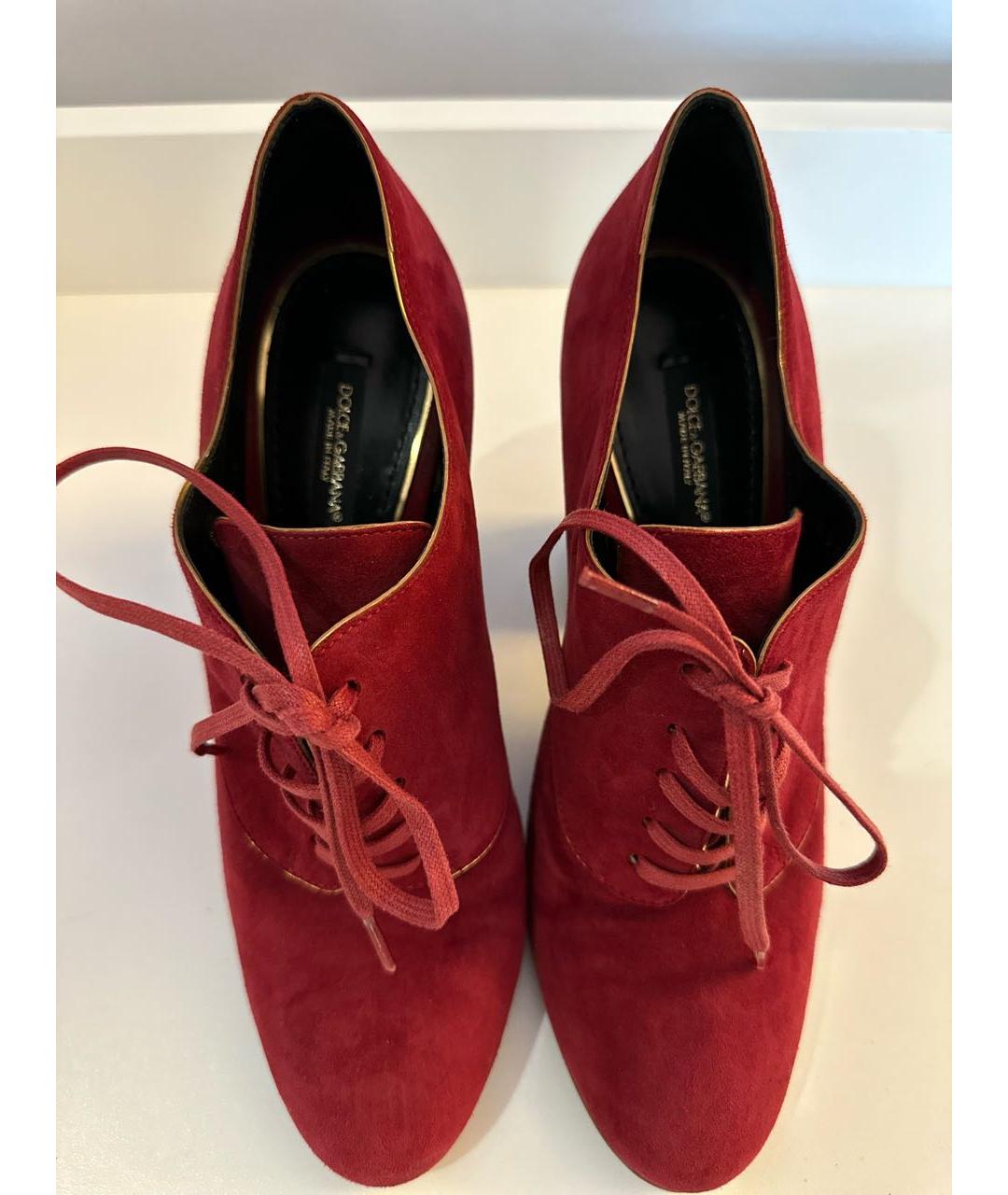 DOLCE&GABBANA Бордовые замшевые ботинки, фото 8