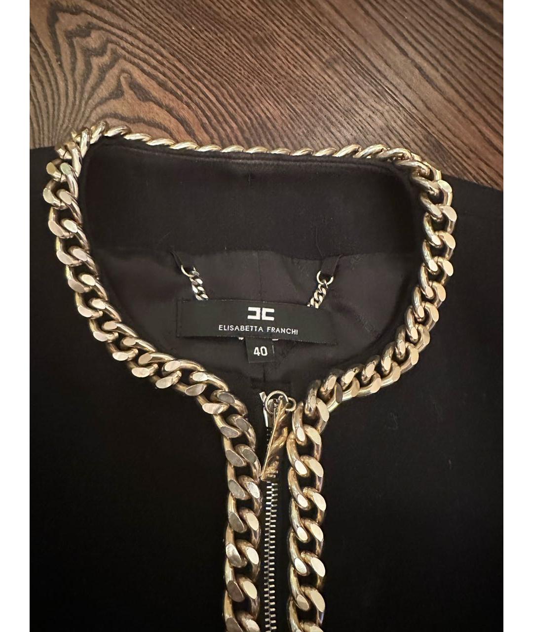 ELISABETTA FRANCHI Черный жакет/пиджак, фото 2