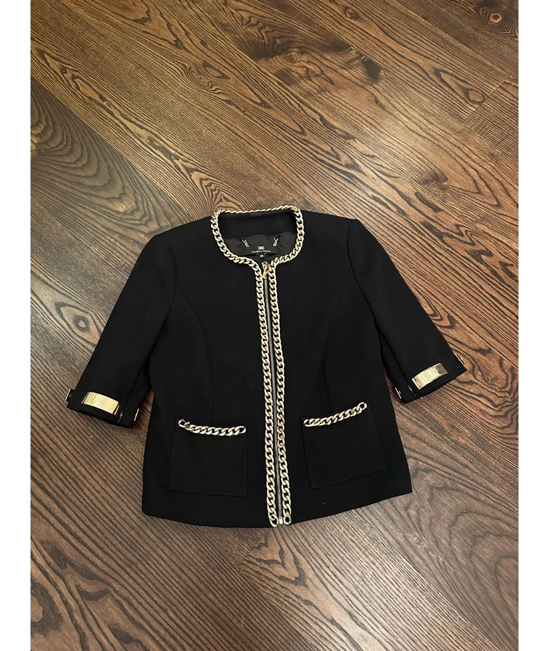 ELISABETTA FRANCHI Черный жакет/пиджак, фото 6