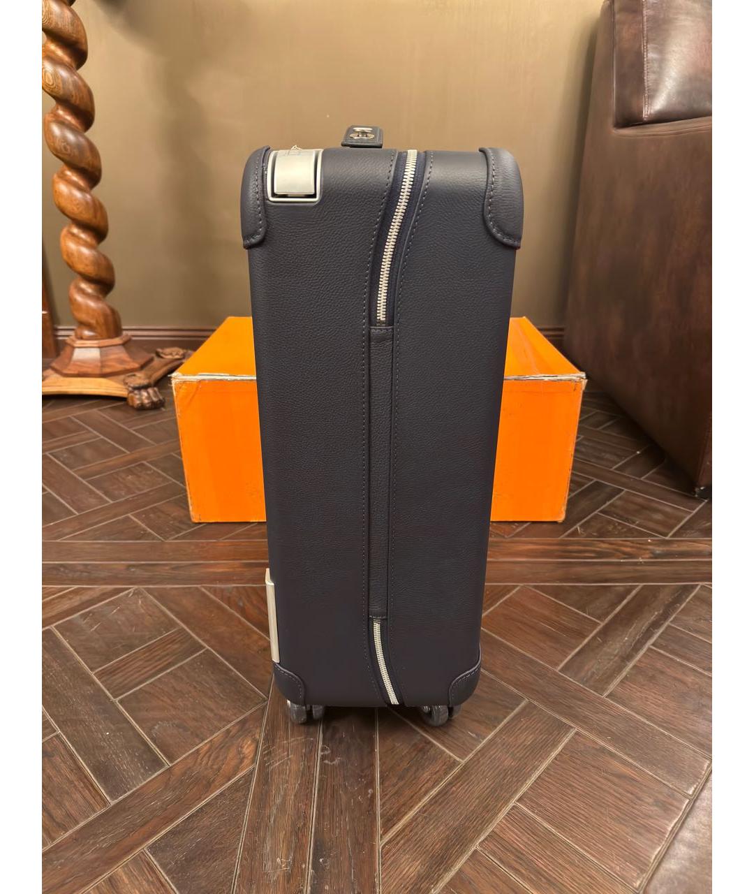 HERMES PRE-OWNED Темно-синий кожаный чемодан, фото 5