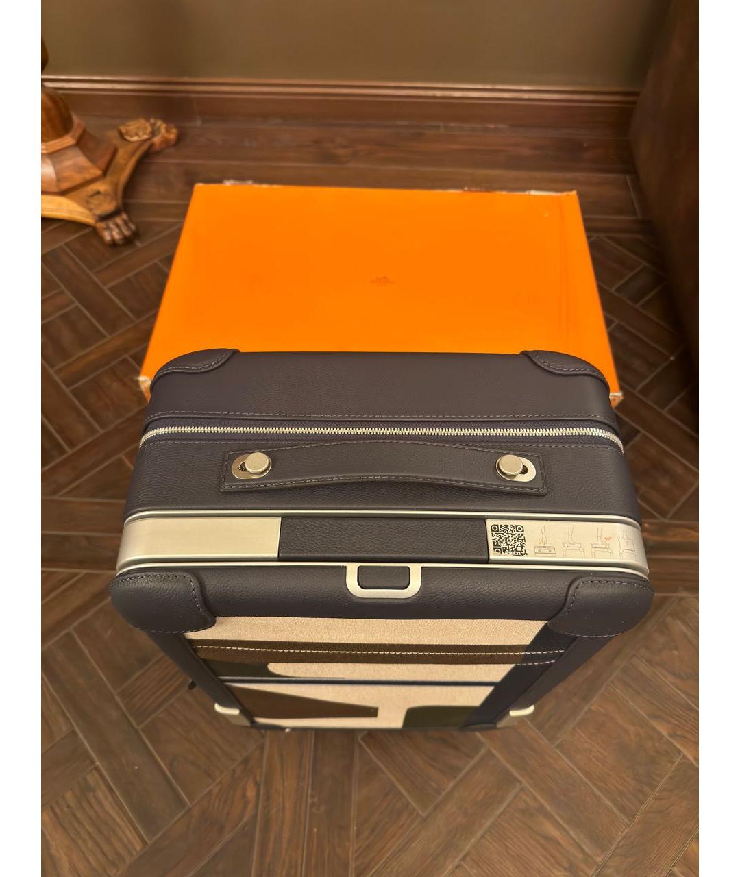 HERMES PRE-OWNED Темно-синий кожаный чемодан, фото 4