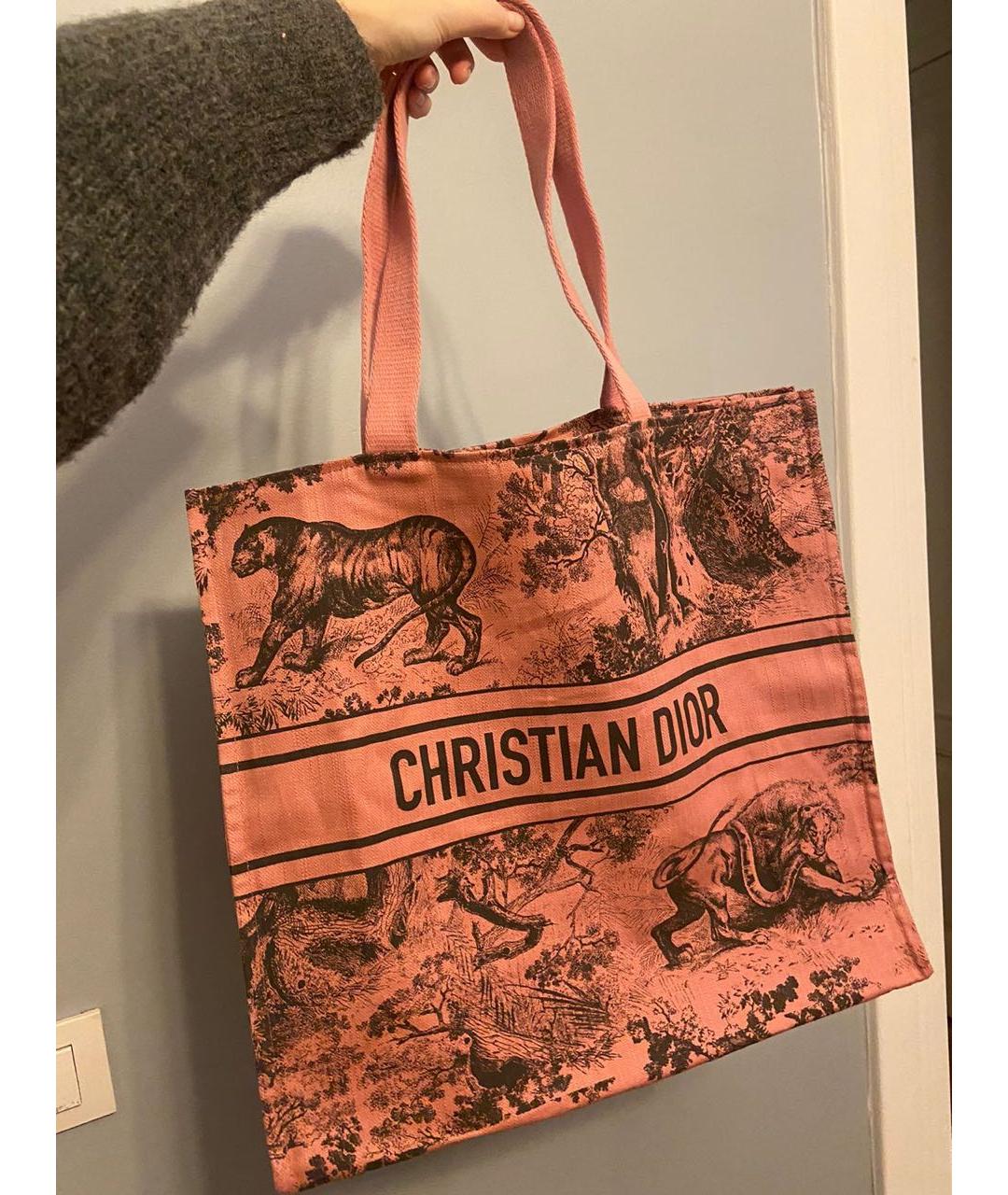 CHRISTIAN DIOR PRE-OWNED Розовая тканевая сумка тоут, фото 5