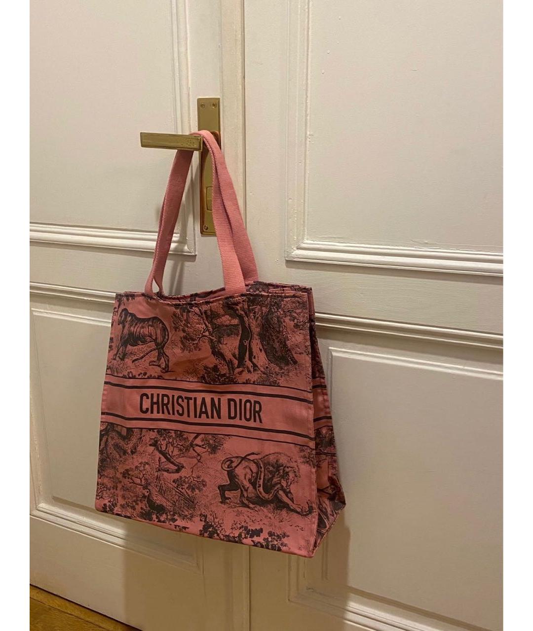 CHRISTIAN DIOR PRE-OWNED Розовая тканевая сумка тоут, фото 7