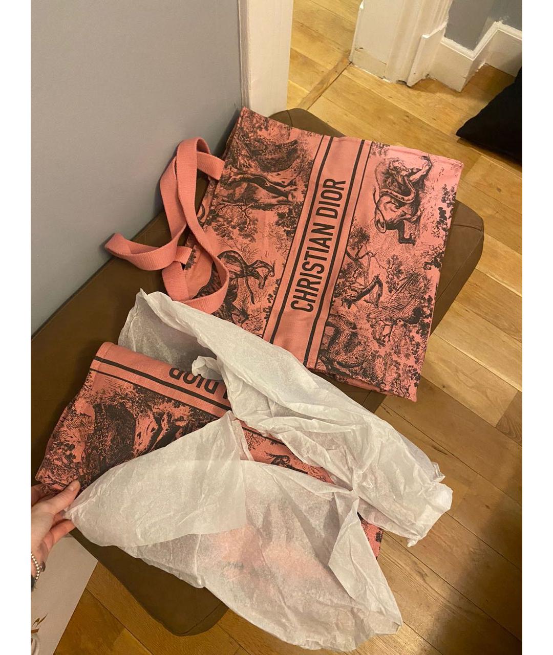 CHRISTIAN DIOR PRE-OWNED Розовая тканевая сумка тоут, фото 3
