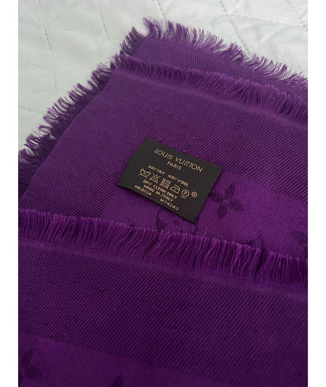 LOUIS VUITTON PRE-OWNED Фиолетовый шелковый платок, фото 3