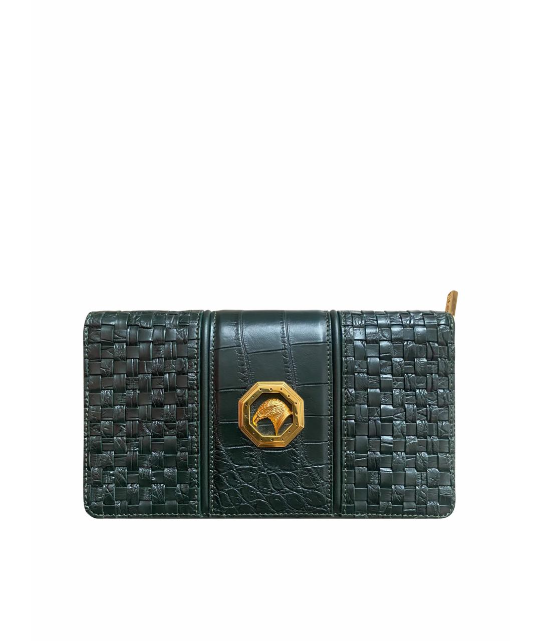 STEFANO RICCI Зеленый кожаный кошелек, фото 1