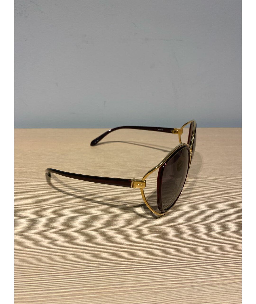 LINDA FARROW Коричневые пластиковые солнцезащитные очки, фото 2