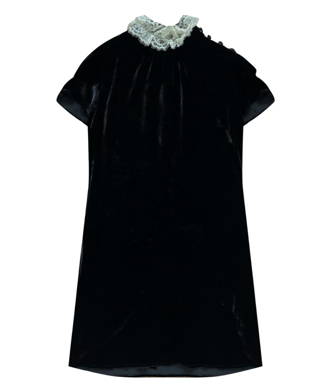 PHILOSOPHY DI LORENZO SERAFINI Черное велюровое коктейльное платье, фото 1