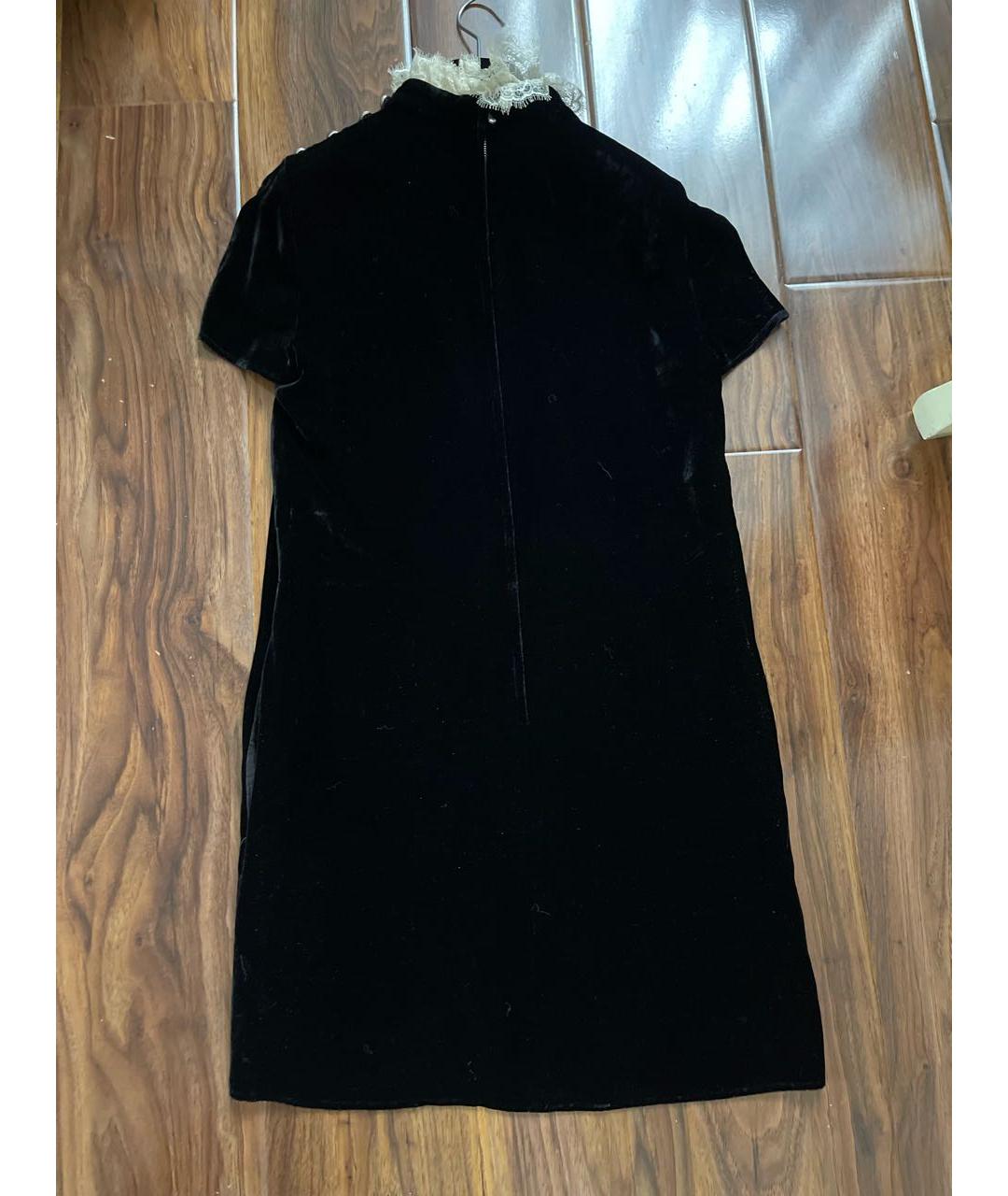 PHILOSOPHY DI LORENZO SERAFINI Черное велюровое коктейльное платье, фото 2