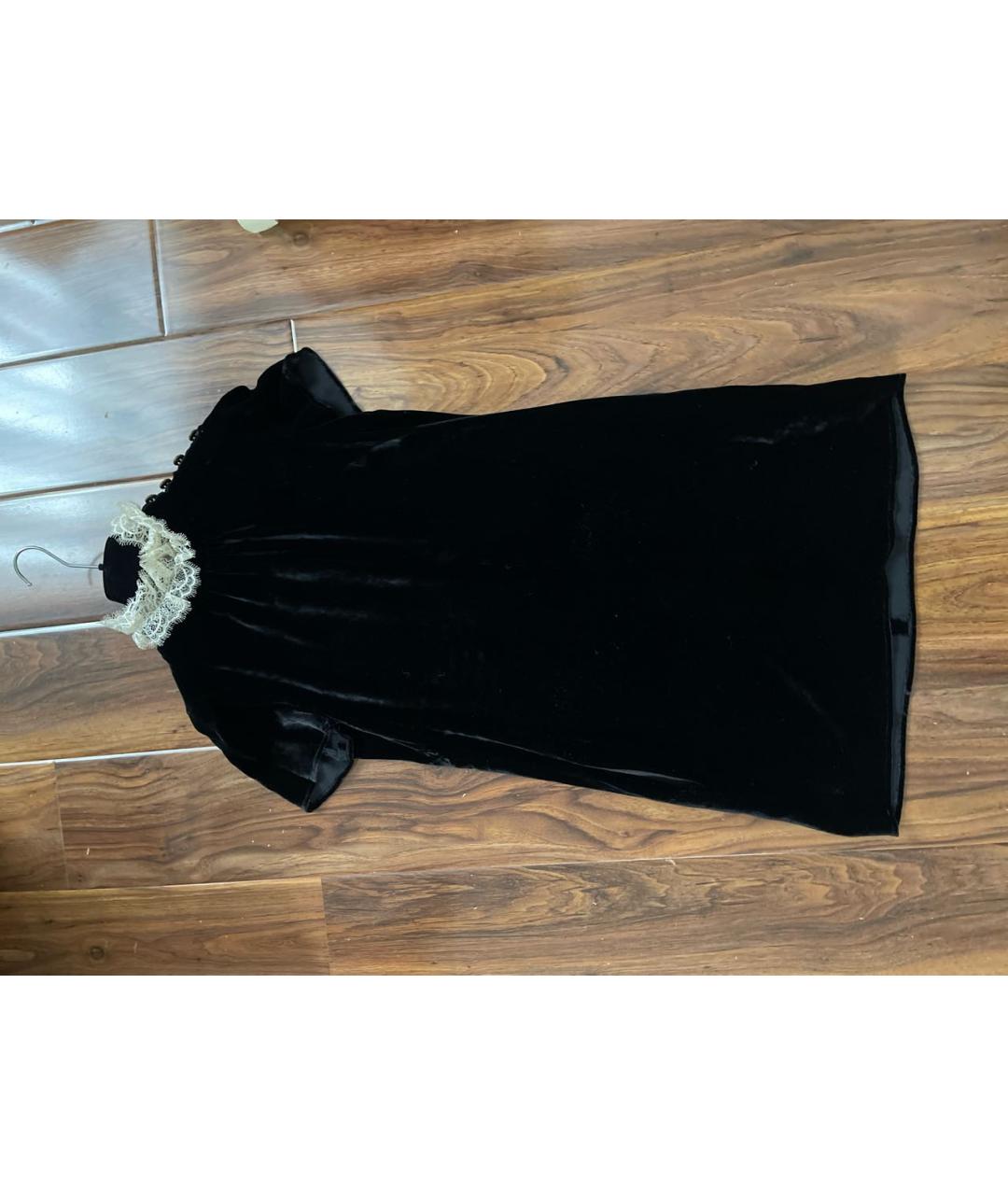 PHILOSOPHY DI LORENZO SERAFINI Черное велюровое коктейльное платье, фото 6