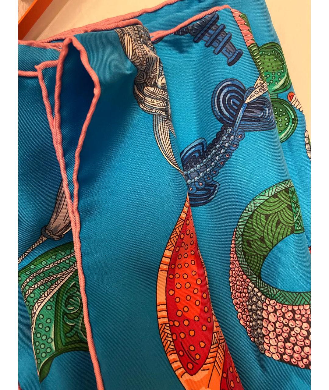 HERMES PRE-OWNED Голубой шелковый платок, фото 2