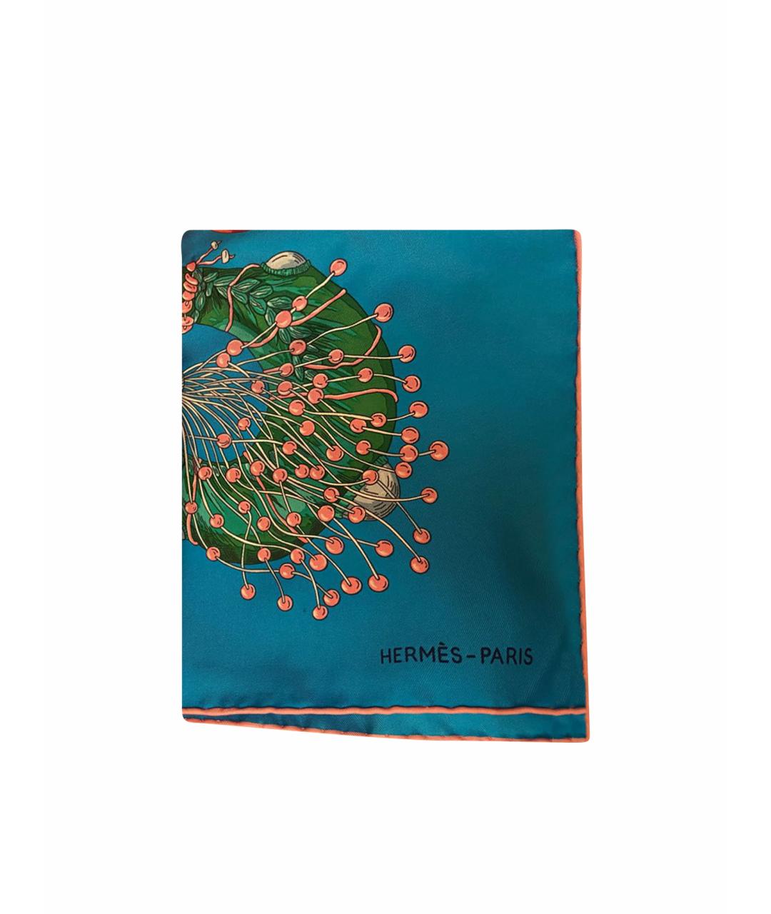 HERMES PRE-OWNED Голубой шелковый платок, фото 1