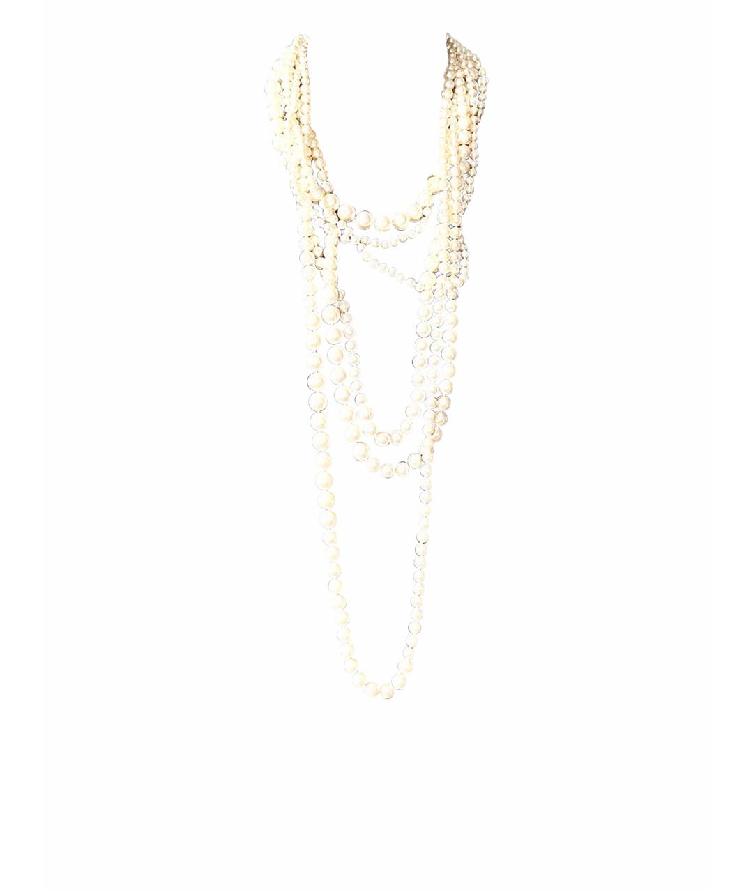 CHANEL Белое жемчужное колье, фото 7