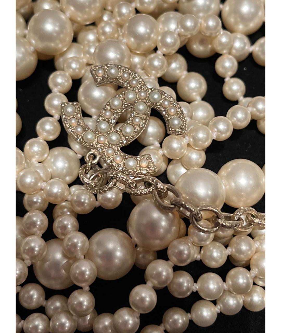 CHANEL Белое жемчужное колье, фото 4